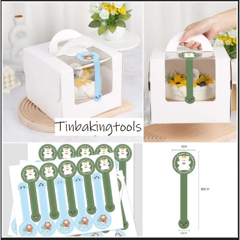 

MDLBake 100pcs stiker tq stiker thank you panjang stiker handmade stiker segel box stiker label box dus kotak