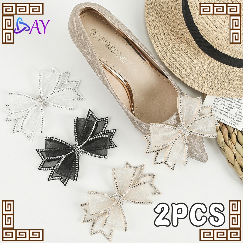 2PCS/Set  Shoe Clip Hiasan Sepatu Diamond Pita Import Pita Diamond Serbaguna Per Aksesori Hiasan Tas