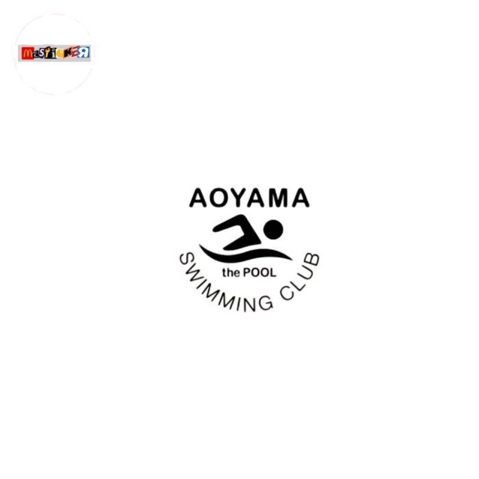

sticker the POOL AOYAMA swimming club logo rounded stiker Japan streetwear