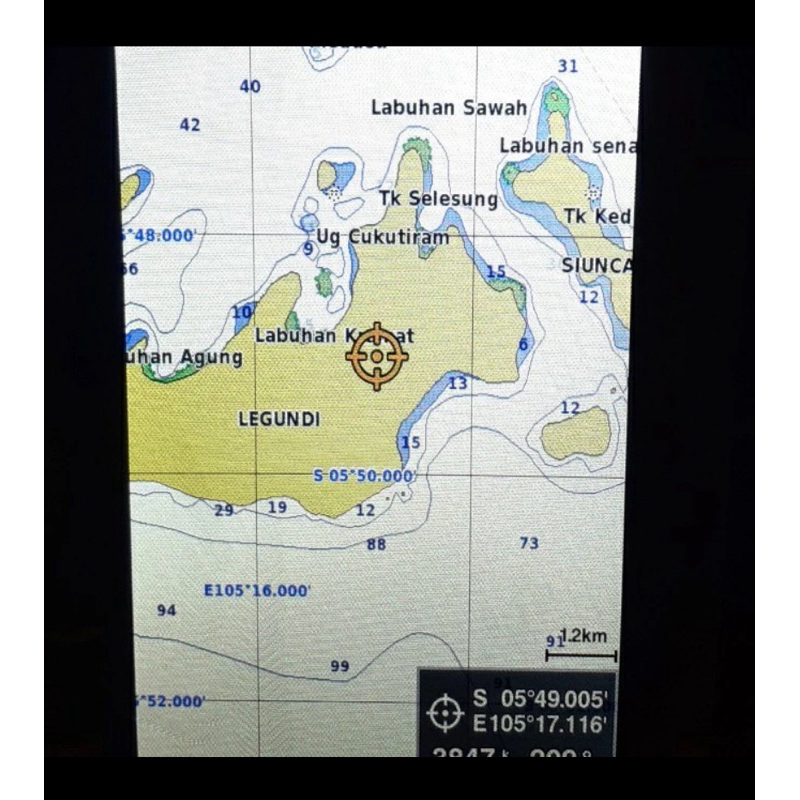 Bluechart peta laut indonesia Garmin 585 Plus