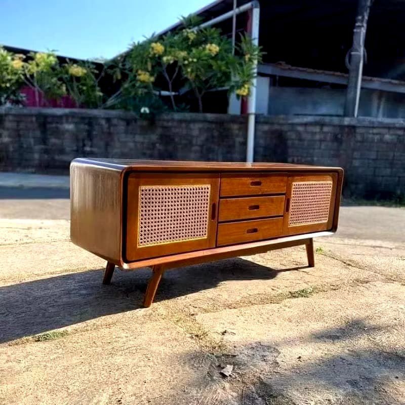 bufet tv rotan minimalis meja tv meja bufet tv konsol tv minimalis rotan