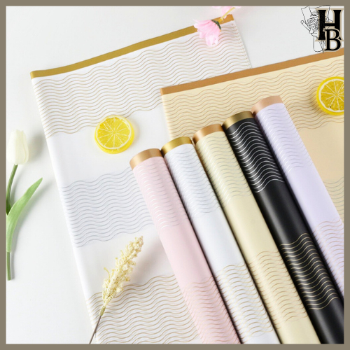 

Flower Wrapping Paper Varian List Gold Kertas Buket Bunga Cellophane Florist 6188