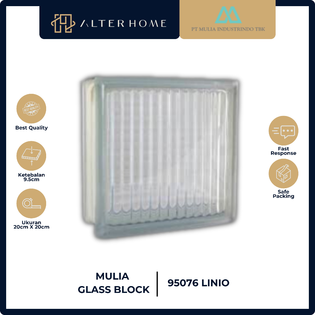 MULIA GLASS BLOCK LINIO 95076 / 20cm X 20cm / ROASTER KACA MULIA LINIO
