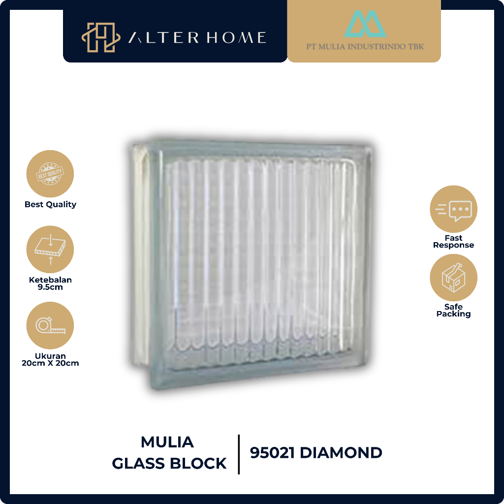 MULIA GLASS BLOCK QUADRA 95001 / 20cm X 20cm / ROASTER KACA MULIA QUADRA