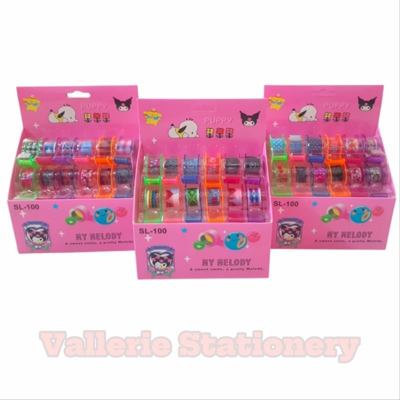 

WASHI TAPE ISOLASI SELOTIP FANCY KECIL SL-100 1 BOX ISI 12 PCS GRATIS DISPENSER