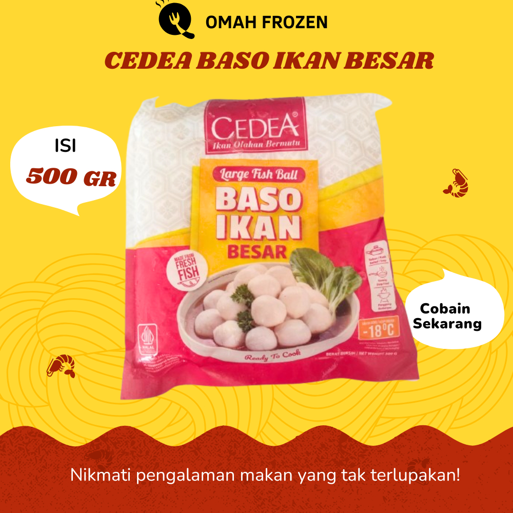 

Cedea Baso Ikan Besar Large Fish Ball Isi 500 GR frozen food makanan beku kemasan olahan