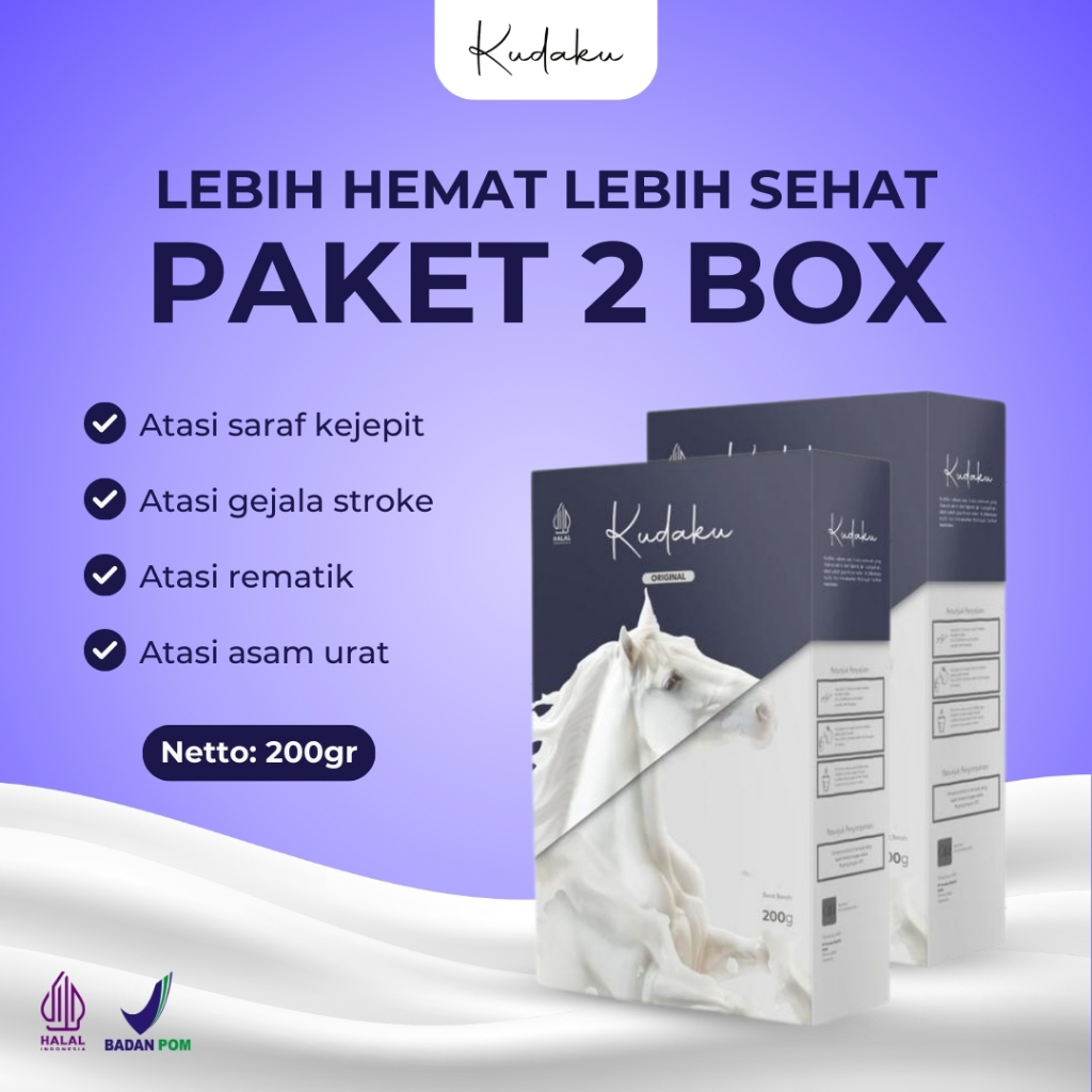 

Kudaku 2 BOX Susu kuda liar sumbawa asli obat nyeri sendi berkhasiat atasi pengepuran tulang 200gr