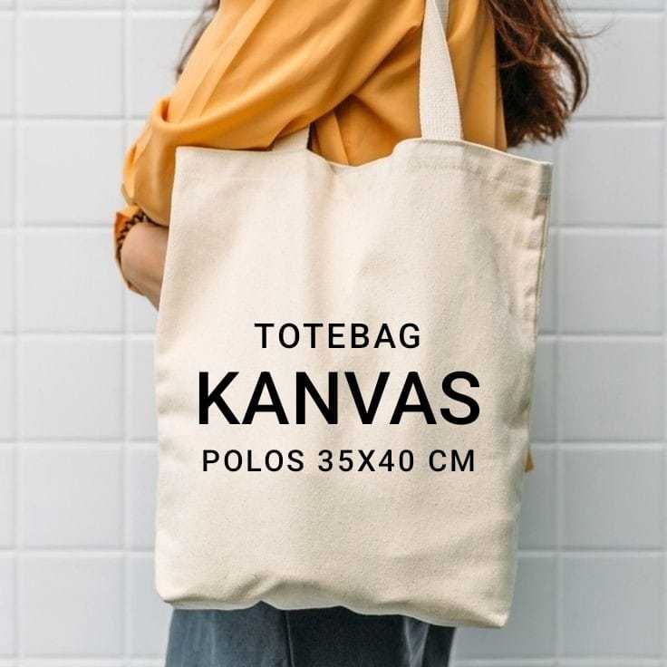 TOTE BAG POLOS BAHAN KANVAS TAS SEKOLAH KULIAH TAS LUKIS
