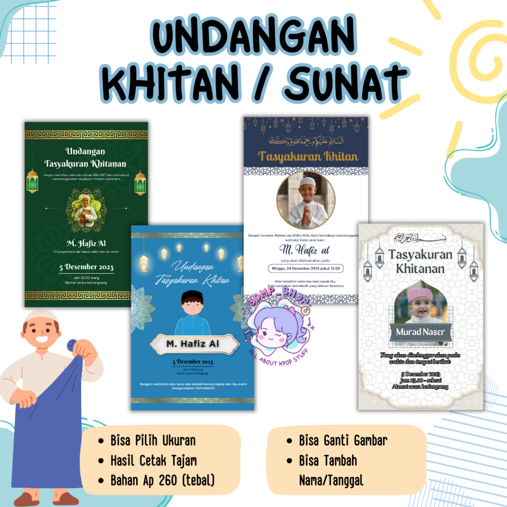 undangan khitan / undangan tasyakuran khitan / undangan sunatan / undangan syukuran khitan