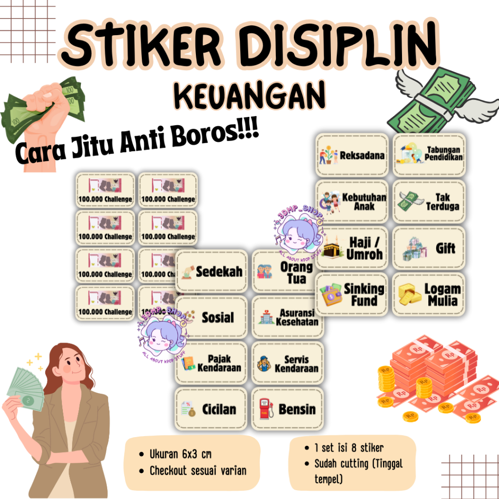 

STIKER DISIPLIN DOMPET CARA ANTI BOROS BUDGETING KEUANGAN