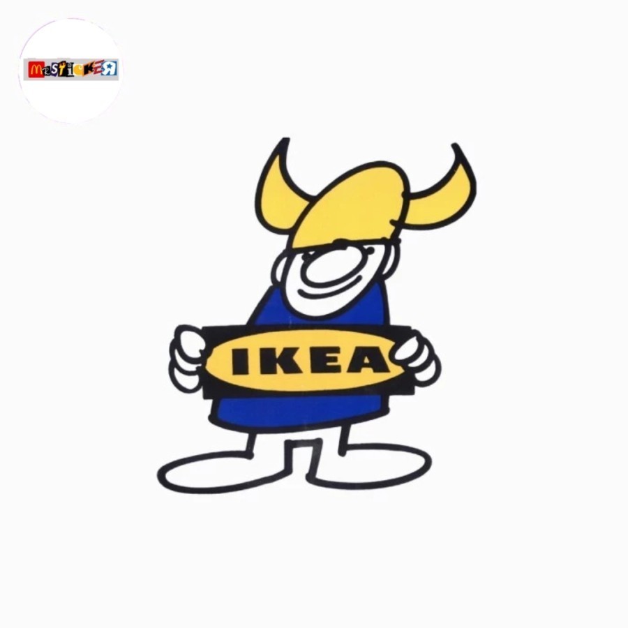 

sticker IKEA 80s graphic logo diecut stiker viking
