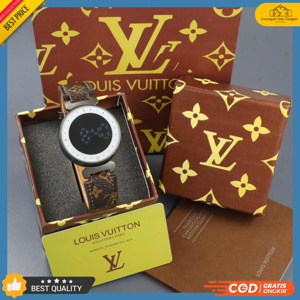 Jam Tangan Wanita LV 2020 Digital Strap Kulit Bisa Bayar Ditempat - COD - Best Seller