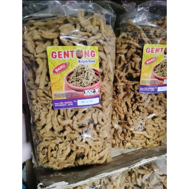 

jual kripik usus GENTONG ukuran 2 kg gurih renyah