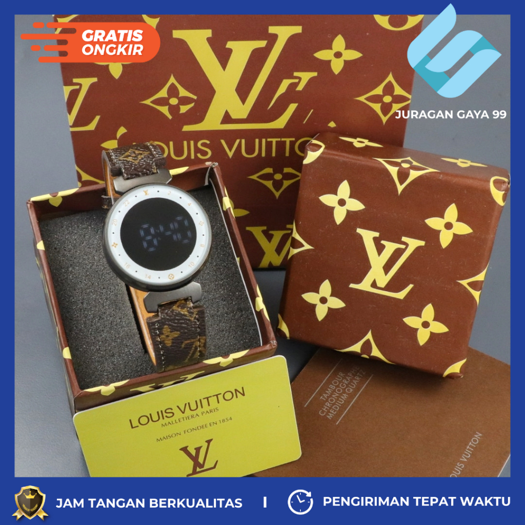 Jam Tangan Wanita LV 2020 Digital Strap Kulit Bisa Bayar Ditempat - COD - Best Seller