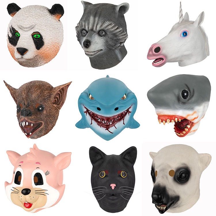 Topeng Wajah Cosplay Karakter Lucu Cartoon Latex Mask