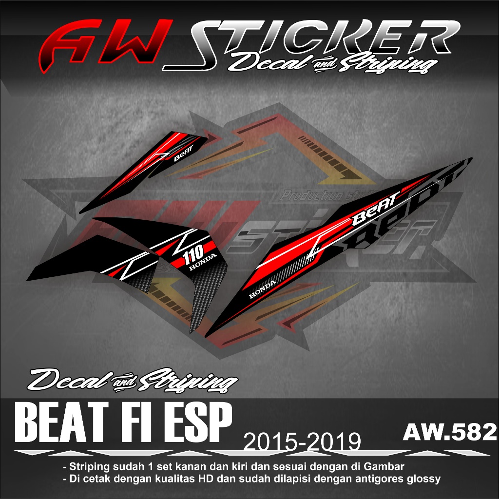 Striping Beat Fi Esp 2016 2017 2018 2019 Sticker Setiker Beat Motif Design Terlaris AW-582