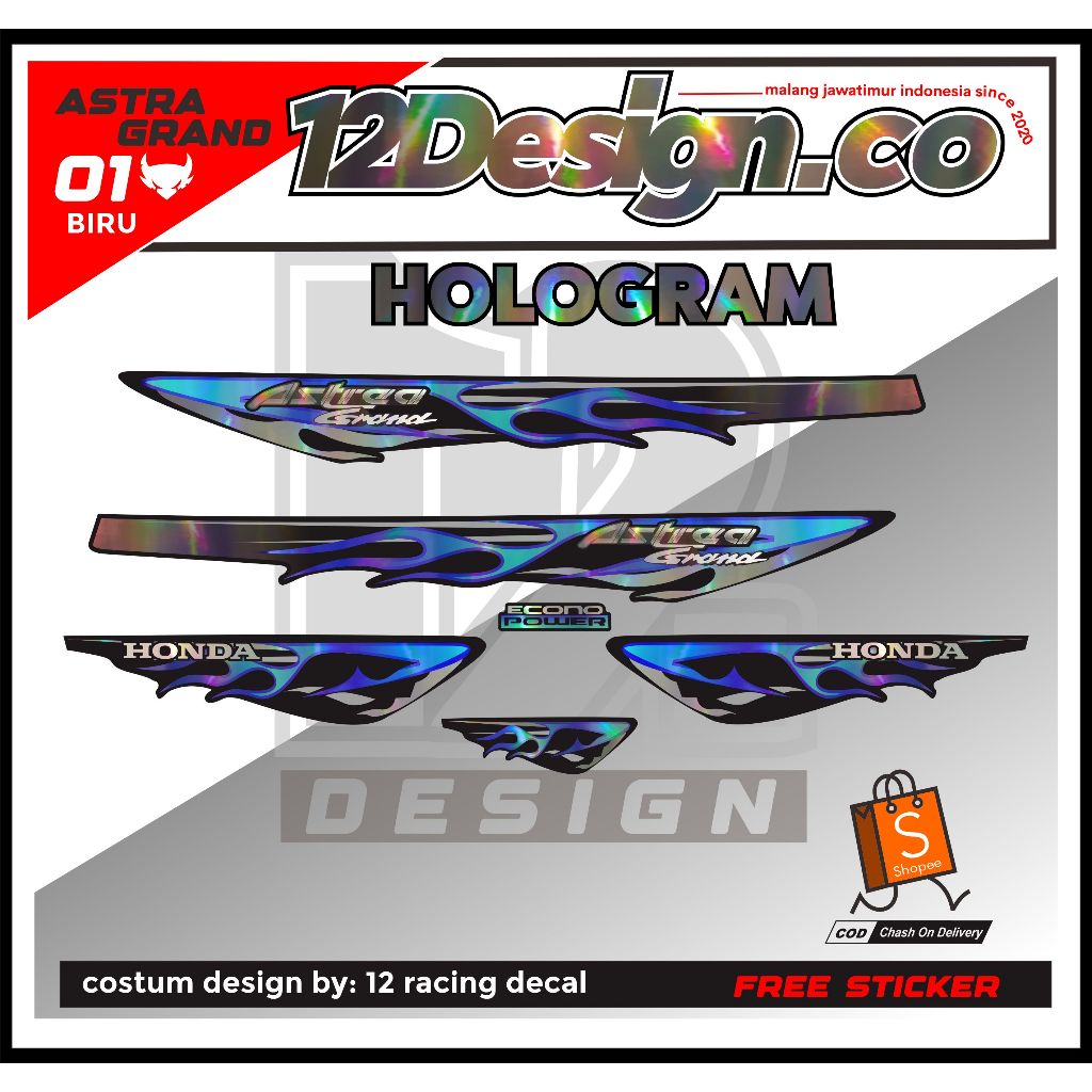 striping honda astrea grand hologram