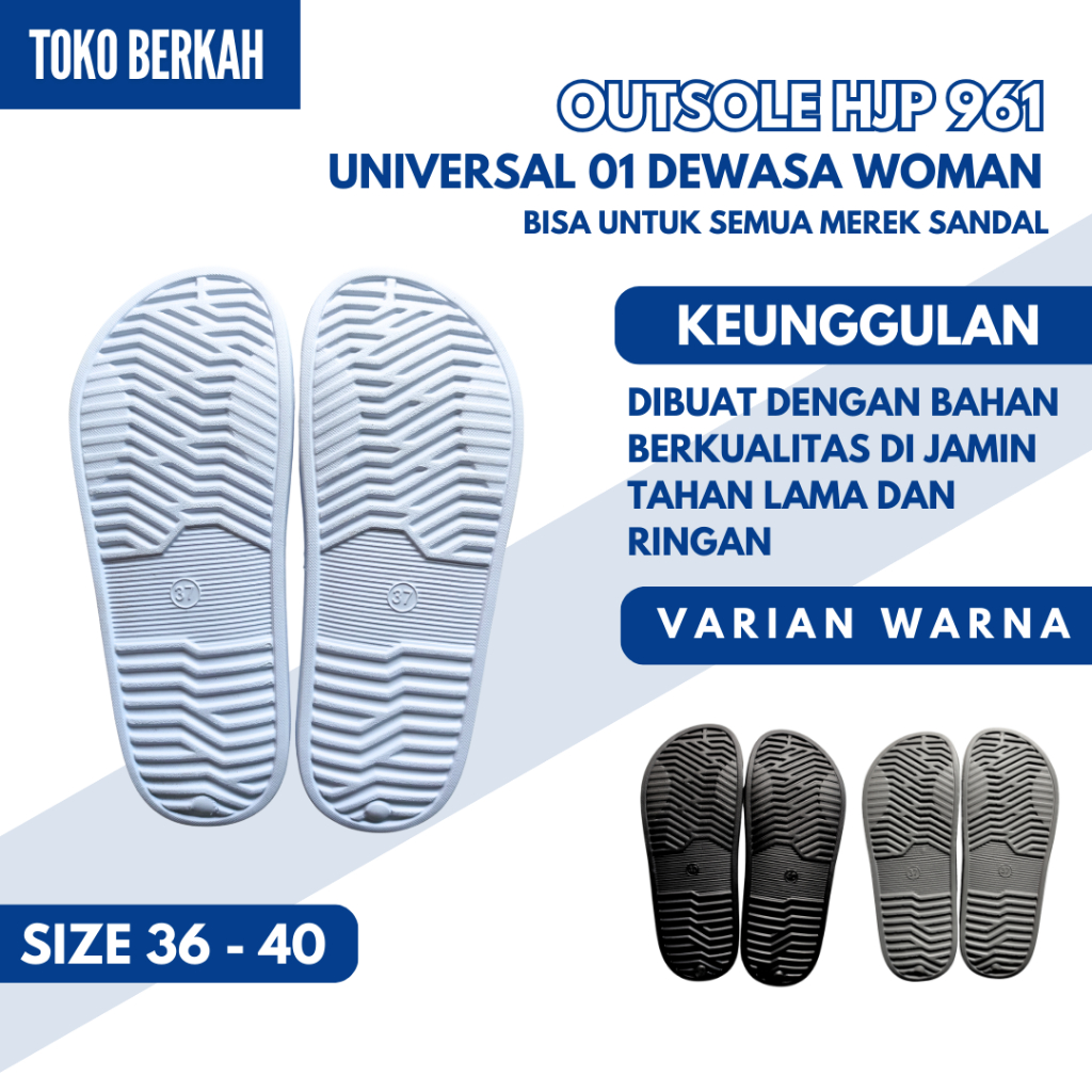 Outsole Sandal HJP 961 - Material Kuat dan Fleksibel