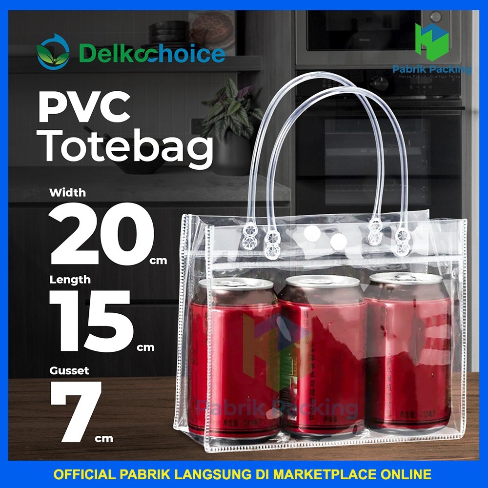 

Tas Mika PVC Transparan Goodie bag Hampers Souvenir Ultah Polos Premium Tote Bag Delkochoice 20x15+7cm