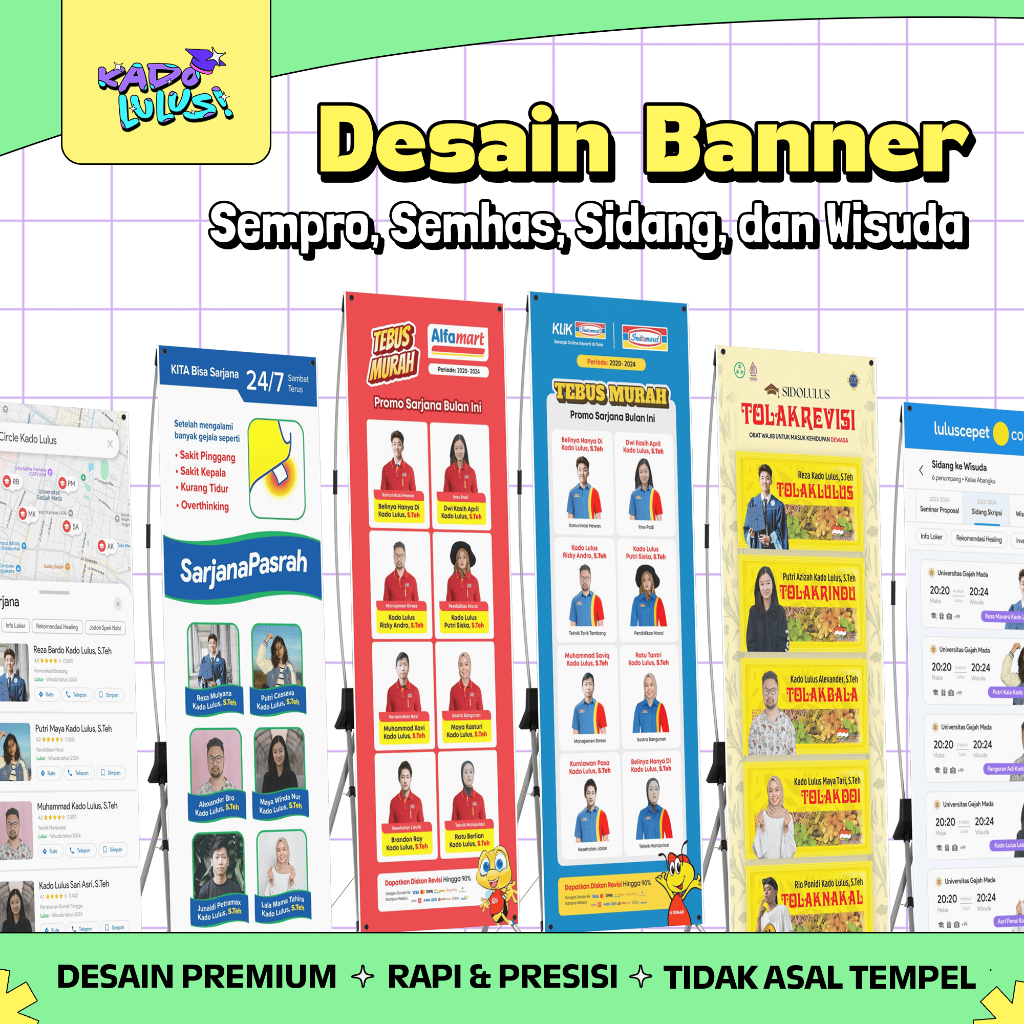 KADO LULUS Banner Spanduk Sidang Skripsi Wisuda Desain Unik Lucu #6