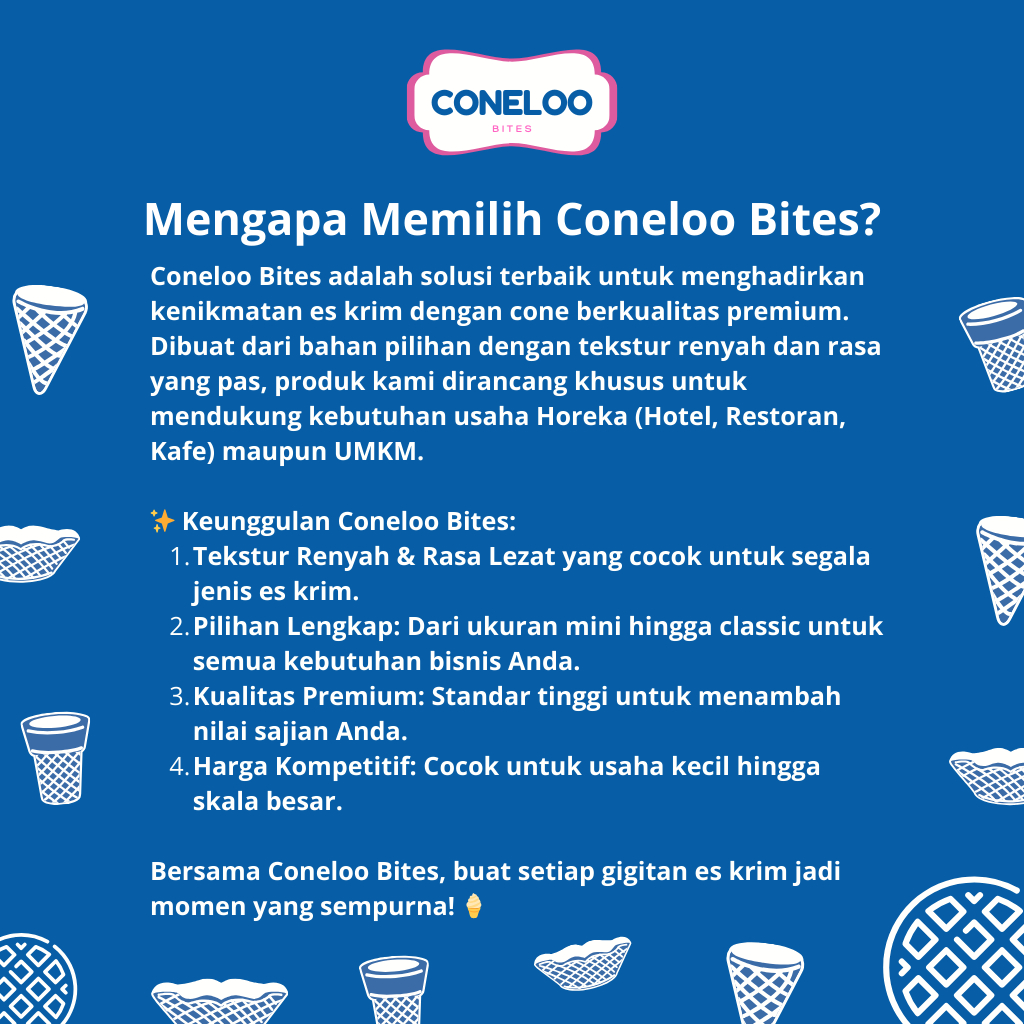 

RB22 PAKET UMKM Large Cone Es Krim 4cm x 9cm isi 50pcs