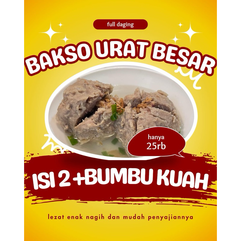 

Bakso Urat Besar Isi 2 Free Bumbu Kuah Siap Saji