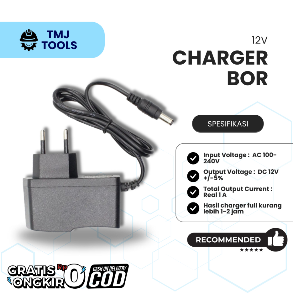 Charger Baterai Bor 12V Charge Mesin Bor Portable Batray Cas 12 Volt Universal Cordless Drill MURAH 