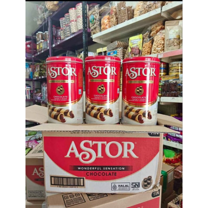 

ASTOR MAYORA WAFER ROLL COKLAT 330GR (1 DUS ISI 6 KALENG)