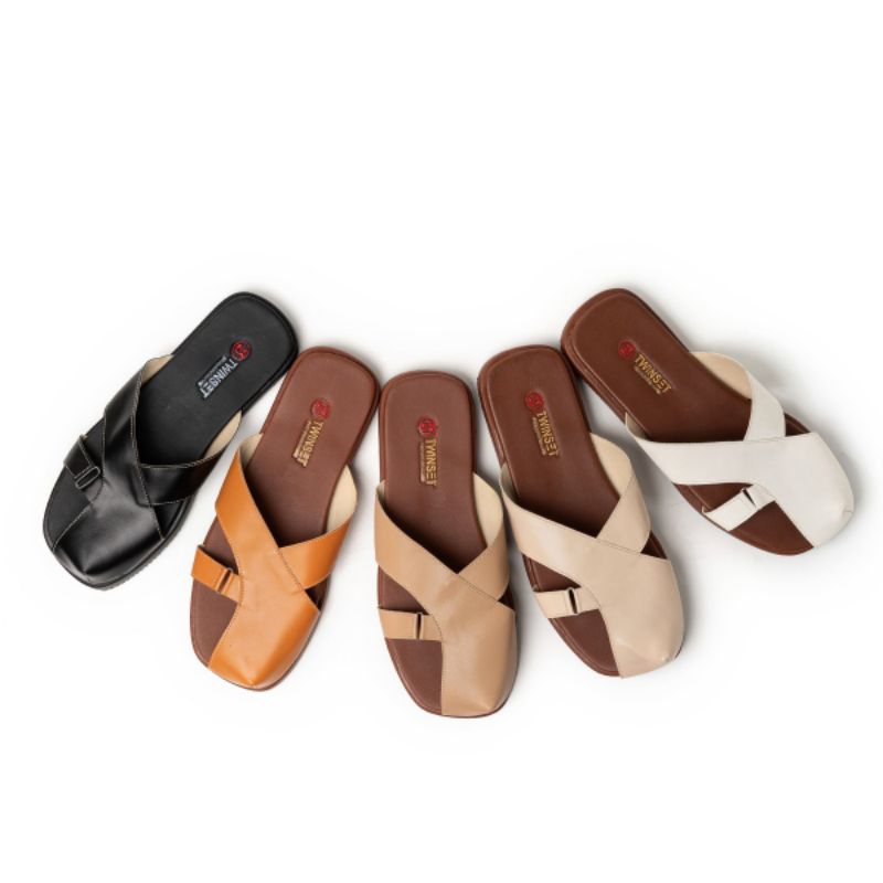Sandal Tutong Wanita Terbaru Hak 1-2cm Anti Slip Karet Monika by Twinset