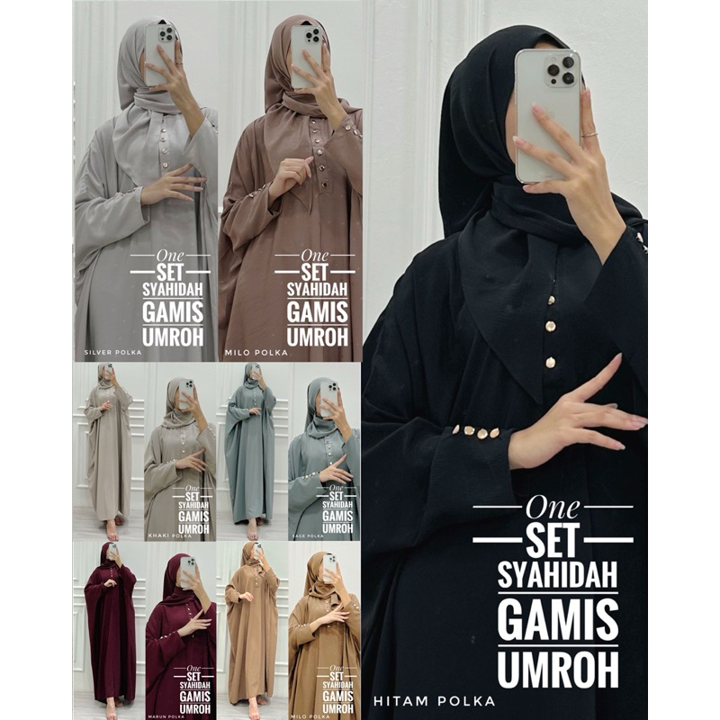 One Set SYAHIDAH Gamis Umroh Bahan Yoryu By Hayyaful