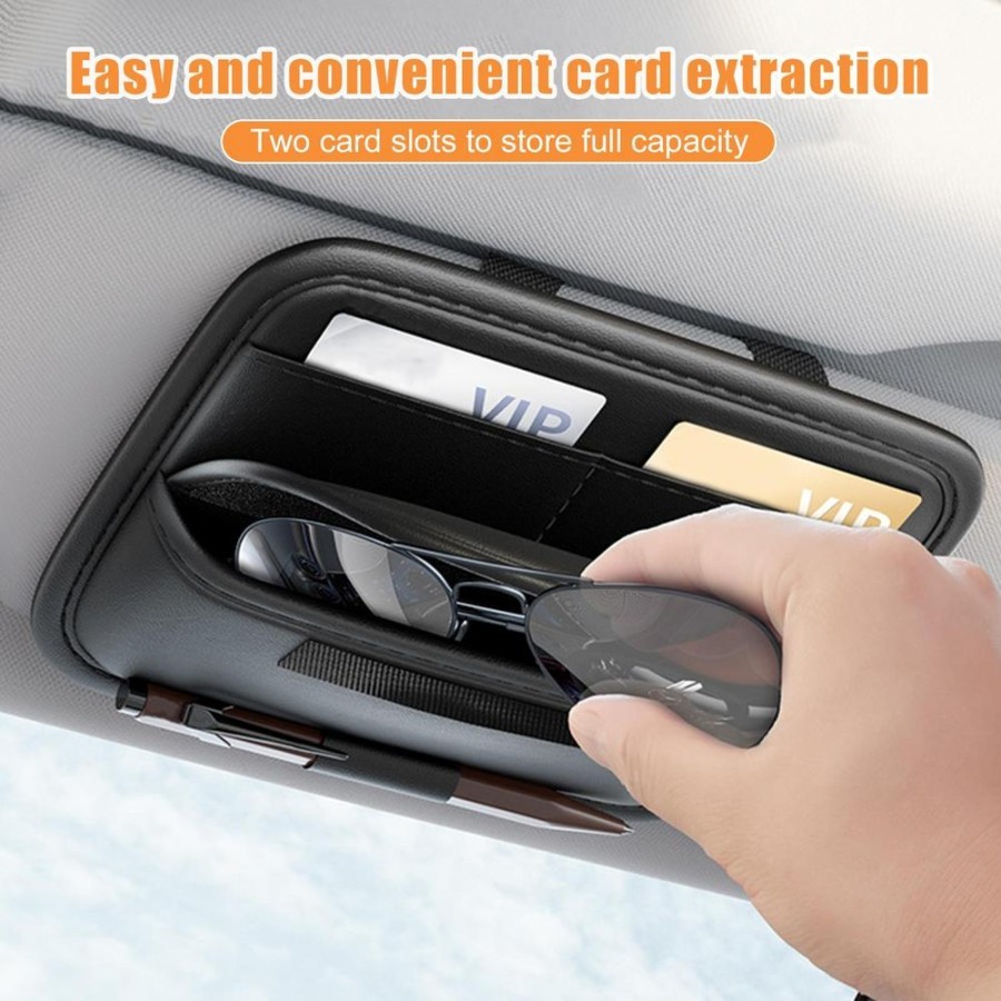 Premium Holder Sunvisor Kacamata Kartu Etoll Visor Organizer 3116