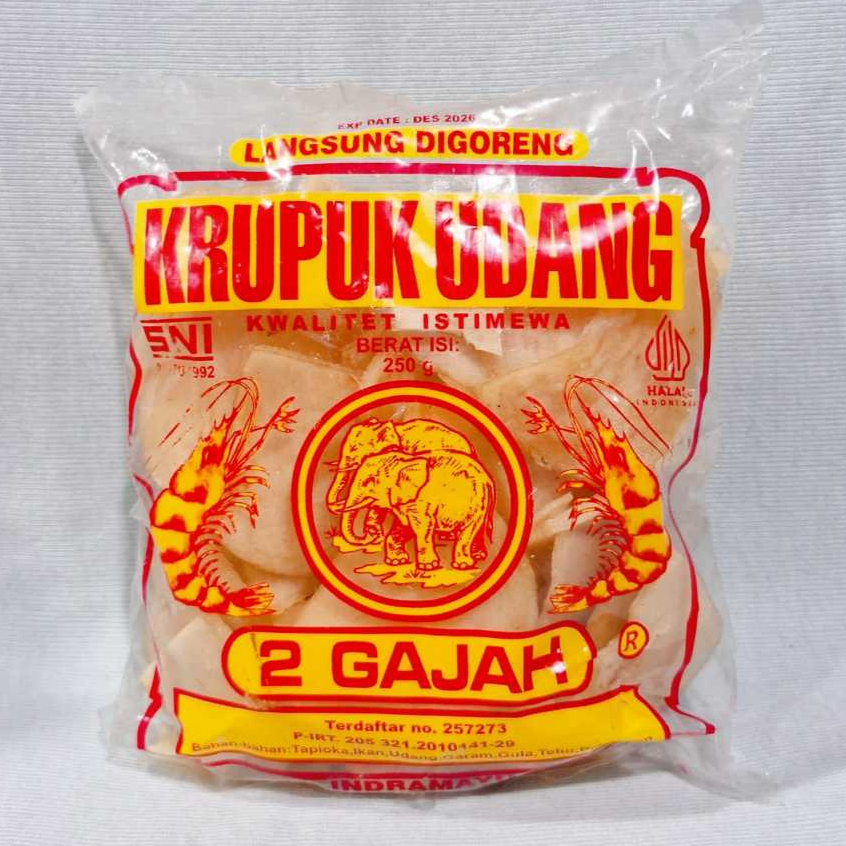 

Kerupuk Udang 2 Gajah (250 gr)
