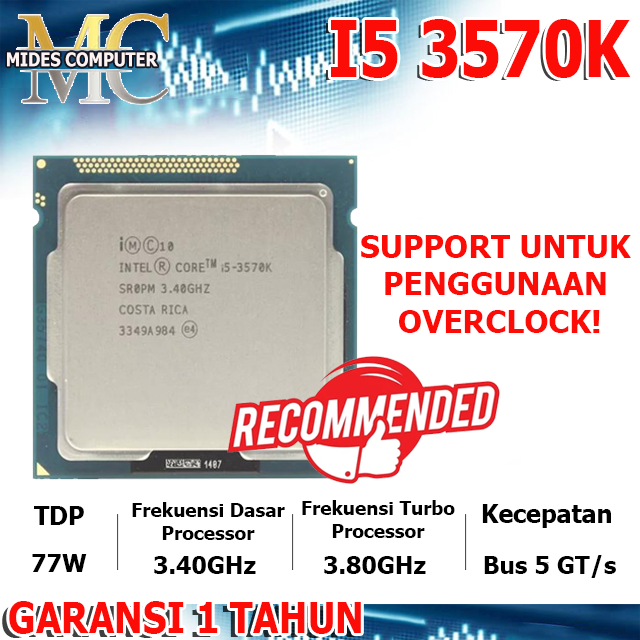 Processor intel core i5 3570K Ivy bridge