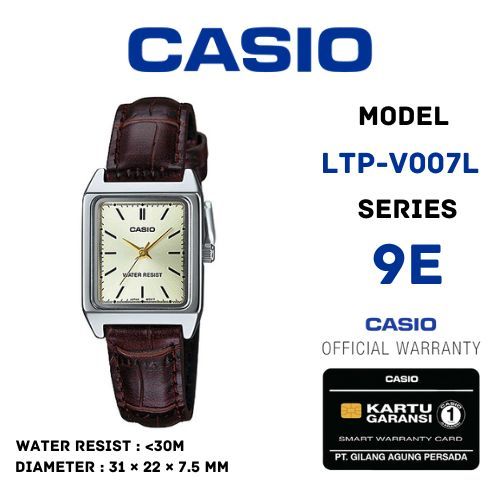 Casio Jam Tangan Wanita Kulit Mewah LTP-V007L Series 9E Analog series