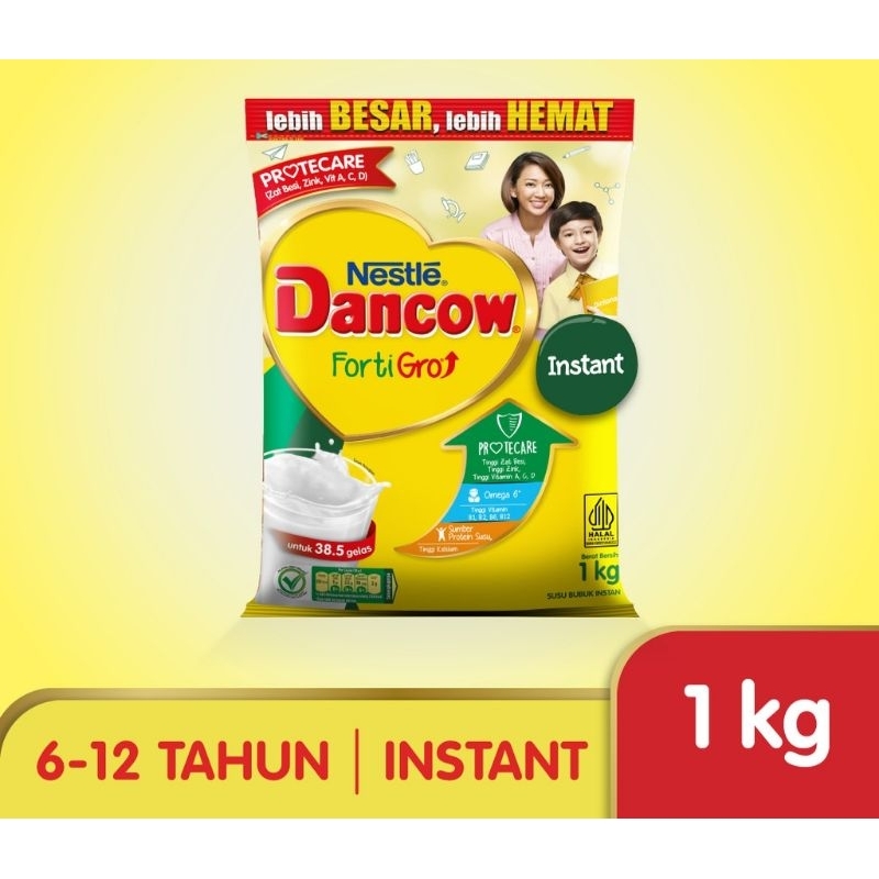 

Dancow FortiGro Instan putih 1kg, Untuk anak usia 6-12tahun.