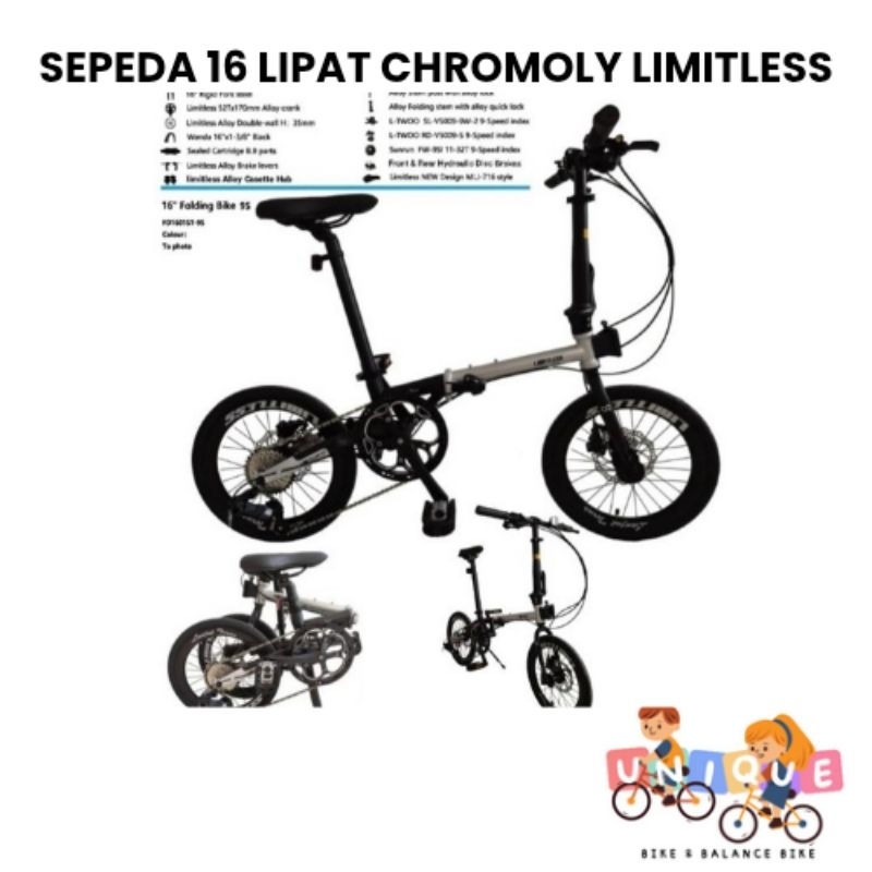 SEPEDA 16 Lipat Chromoly Limitless - uniquebike