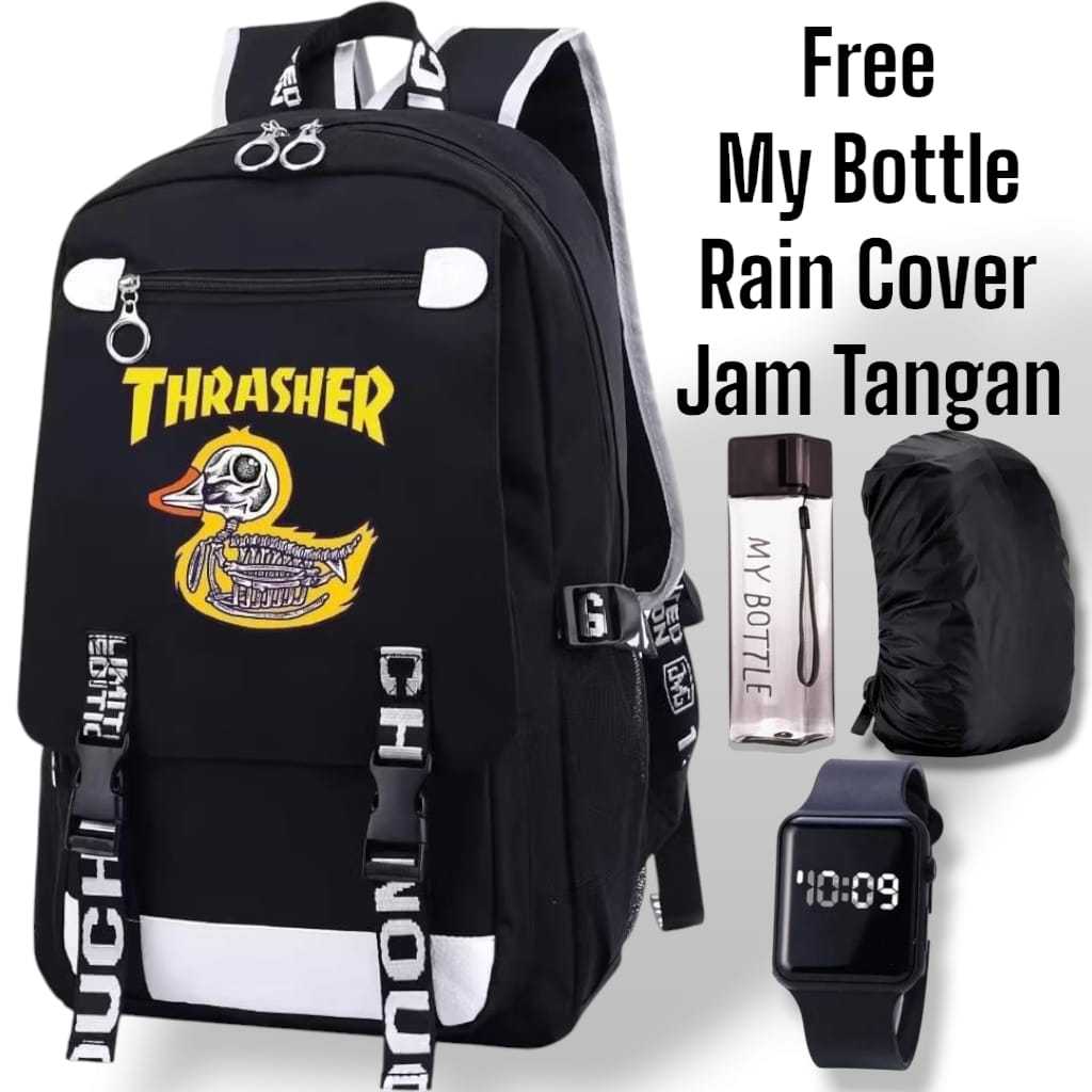 Pelangibags Tas Anak Sekolah Thrasher Bebek Sekolah laki laki Pria Remaja Keren Kece SD SMP SMA SMK