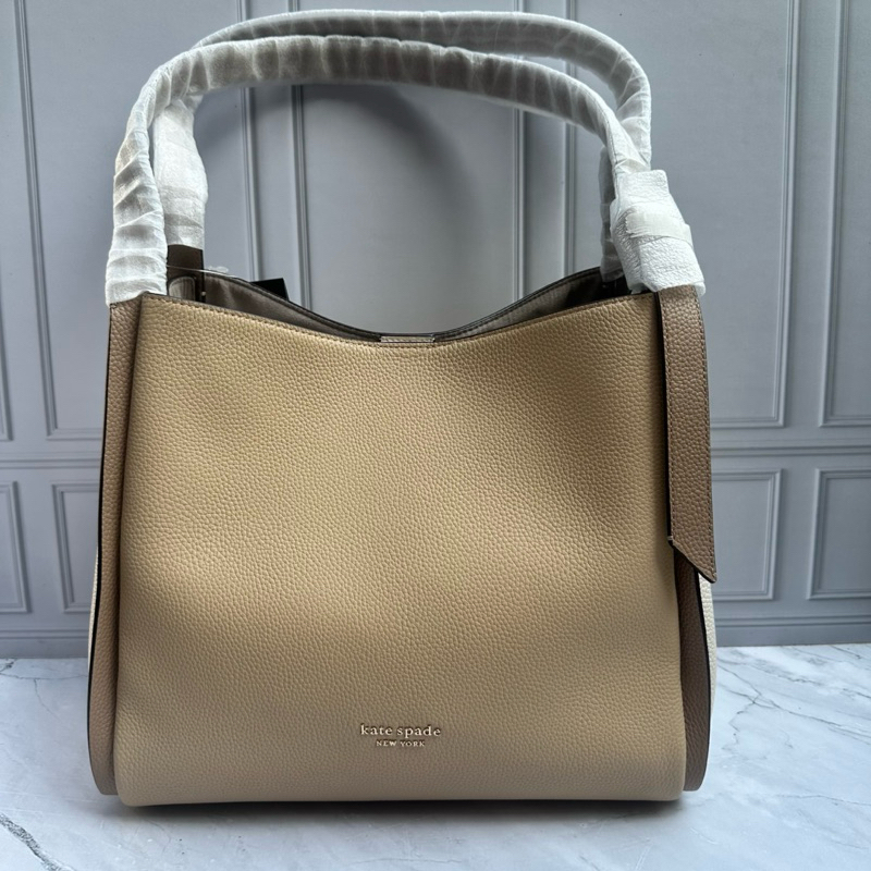 Kate spade knott large shoulder bag warm stone