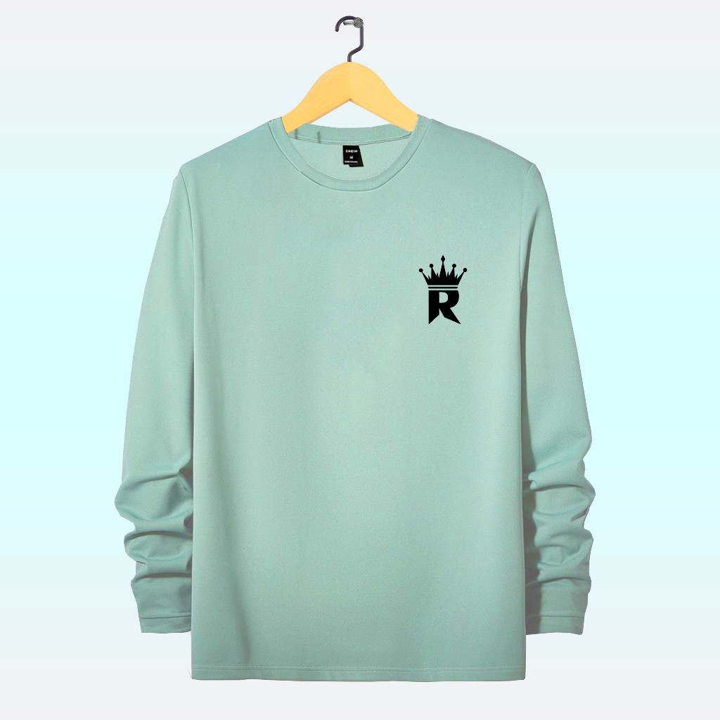 Ry Lifestyle - Kaos Lengan Panjang Logo R King Hitam Unisex | Kaos Panjang Casual Terkeren Pria Dan 