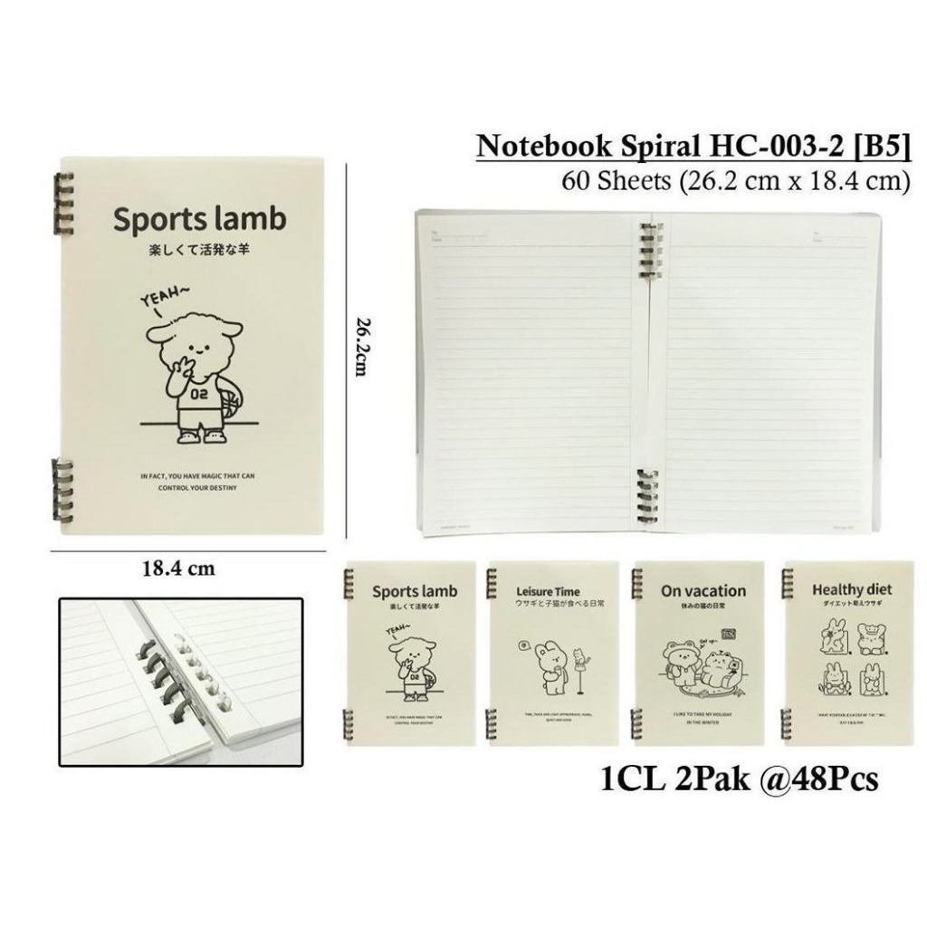 

Wengu Notebook Spiral Ring - Buku Catatan Spiral 60 Lembar B5