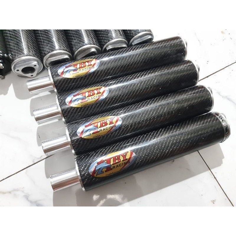 Silincer Knalpot 2tak Copy HBY Racing Karbon Kevlar
