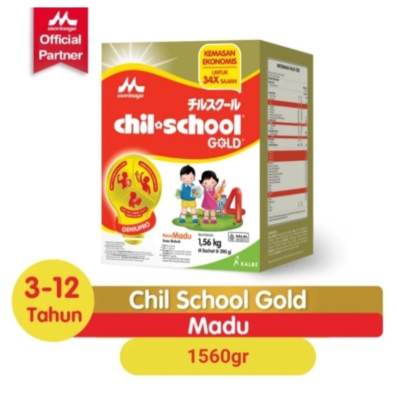 

Chil School GOLD 4 MADU, Susu Pertumbuhan Anak Umur, 3-12 Tahun, Ukuran : 1560 gram