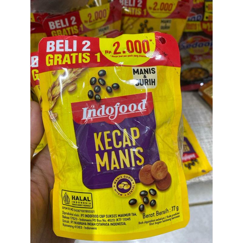 

Kecap manis indofood 3pcs/beli 2 gratis 1