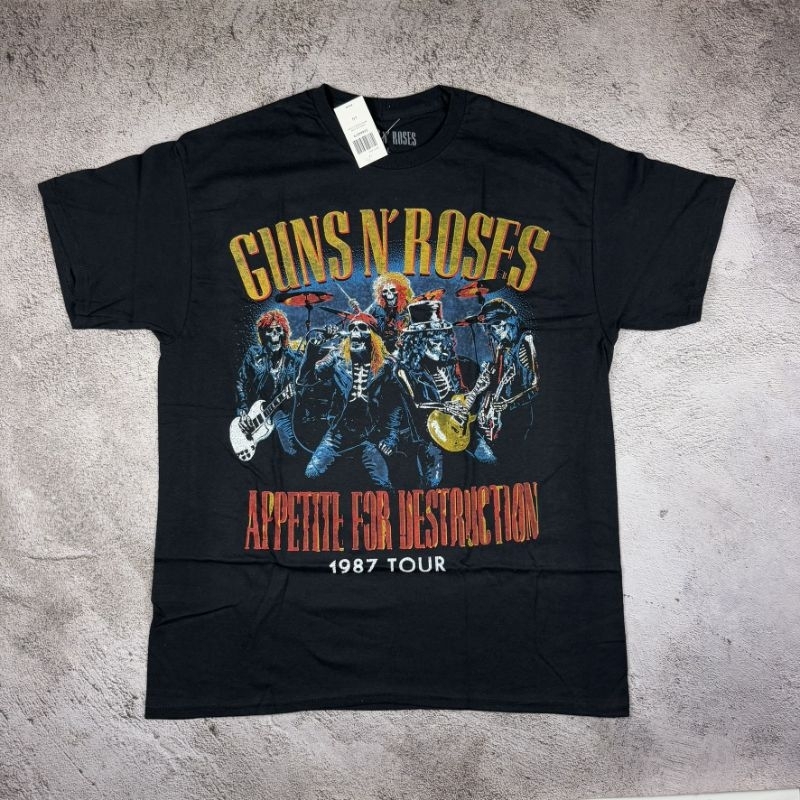 Kaos Band Official Guns N' Roses - Appetite For Destruction 1987 Tour Original t-shirt