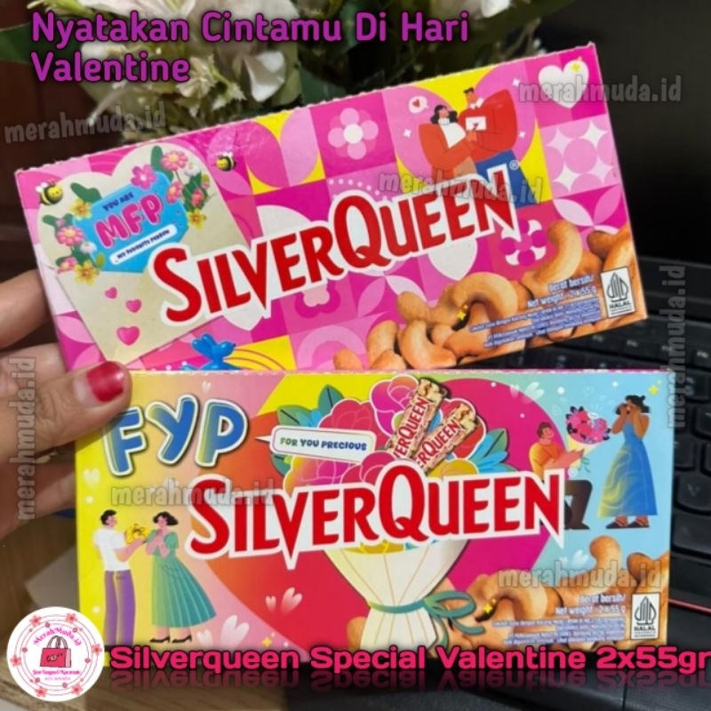 

MMD SILVERQUEEN Mete Mede Cashew Almond Paket Coklat Valentine Day Value Pack 2pcs x 55 gram