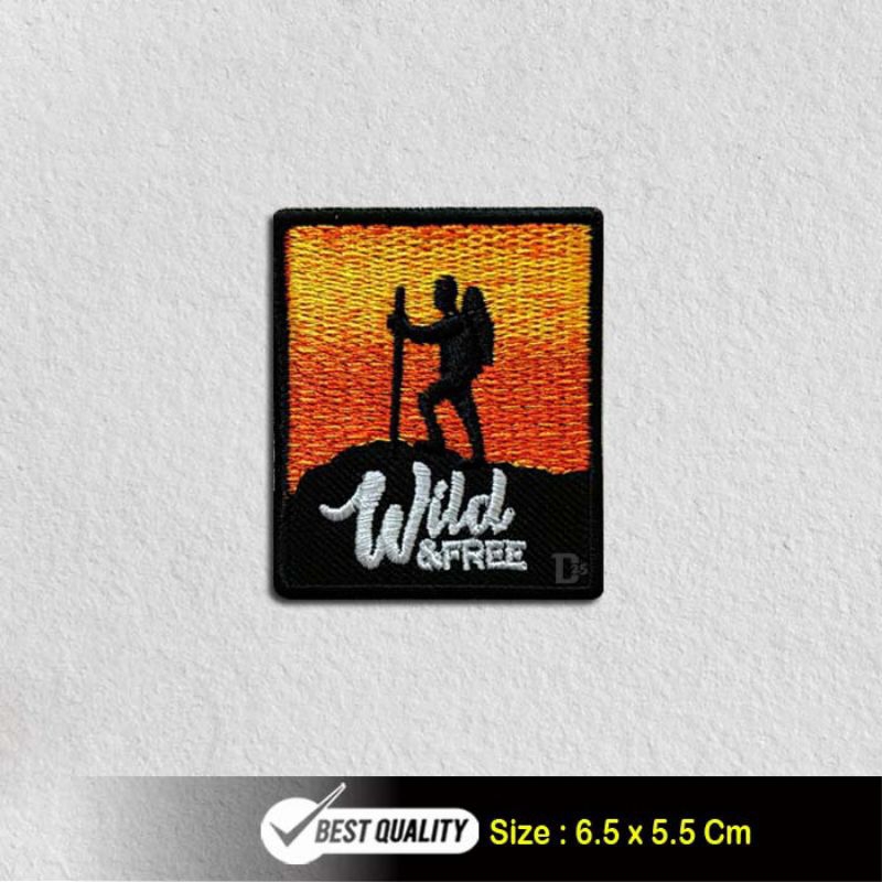 Patch Bordir Pendaki gunung | sunset