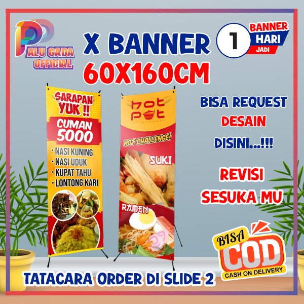 cetak x banner 60x160 spanduk berdiri  toko jualan custom ulang tahun anak konter pulsa spanduk wisu