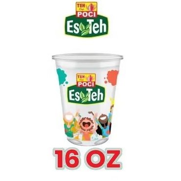 Reguler Cup Gelas Plastik Es Teh Poci 16 Oz (50 Pcs)