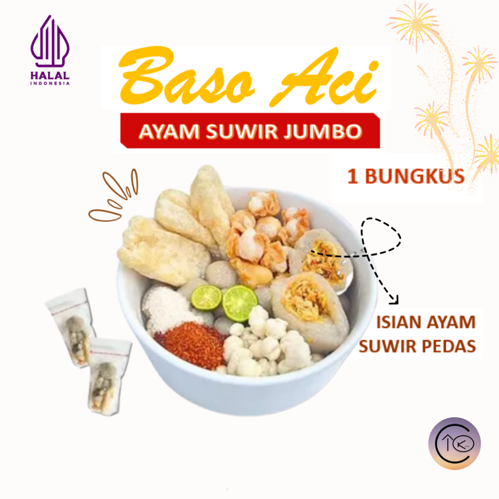 

1 BUNGKUS BAKSO ACI AYAM SUWIR PEDAS EKONOMIS