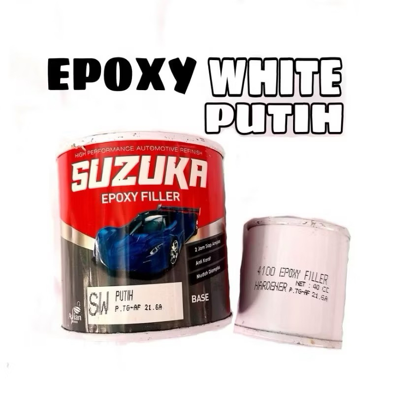 Suzuka Epoxy Filler White 200ml Epoksi Putih Poxy Poksi Primer Dasaran